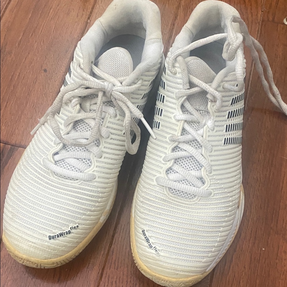 K-Swiss White and Gray Sneakers
